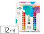 Liderpapel Tempera Gouache Caja de 24 Tubos de Aluminio de 12 ml, Colores Surtidos (Blanco Titanio, Amarillo, Rojo, Verde, Azul, Negro, etc.)