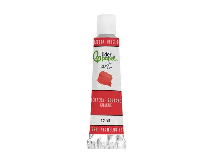 Liderpapel Tempera Gouache Caja de 24 Tubos de Aluminio de 12 ml, Colores Surtidos (Blanco Titanio, Amarillo, Rojo, Verde, Azul, Negro, etc.)