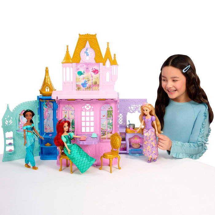 MATTEL Castillo Plegable de las Princesas Disney con Muñeca Rapunzel