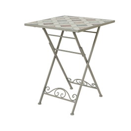 Basics Mesa metálica/mosaico plegable bistro marrakech para exterior 58 x 58 x 76 cm