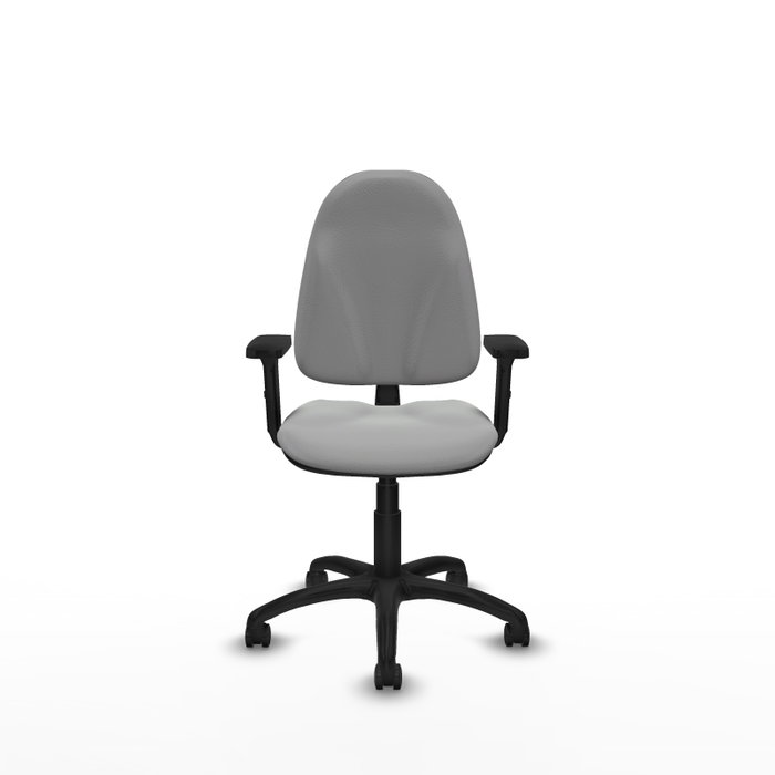 Silla de oficina Algarra con mecanismo Contacto permanente básico tapizada con Similpiel color Gris claro. Equipada con Base poliamida negra, Brazos 2D y Ruedas autofrenantes Silla de oficina Algarra con mecanismo Contacto permanente básico tapizada con Similpiel color Gris claro. Equipada con Base poliamida negra, Brazos 2D y Ruedas autofrenantes