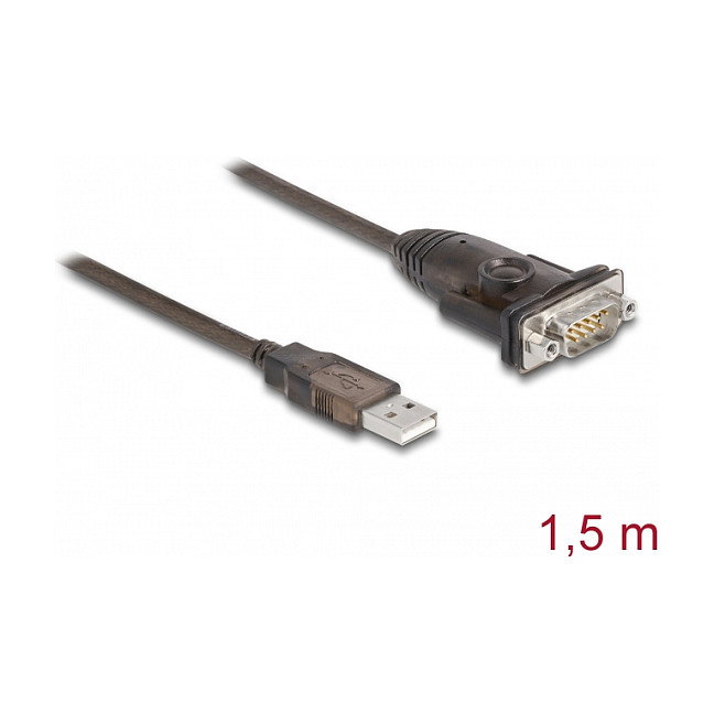 DeLOCK Adaptador USB 2.0 a RS-232 Serial DB-9 Macho PL-2303 GS, 1.5 m Negro, Compatible con Windows 10/11 y Linux DeLOCK Adaptador USB 2.0 a RS-232 Serial DB-9 Macho PL-2303 GS, 1.5 m Negro, Compatible con Windows 10/11 y Linux