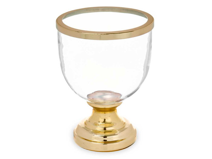 Giftdecor Portavela Copa Grande Dorada Cristal Acero 17.3x23.5x17.3 cm (Set de 6)