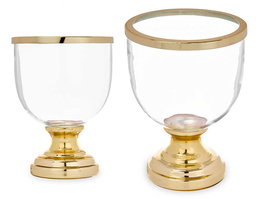 Giftdecor Portavela Copa Grande Dorada Cristal Acero 17.3x23.5x17.3 cm (Set de 6)