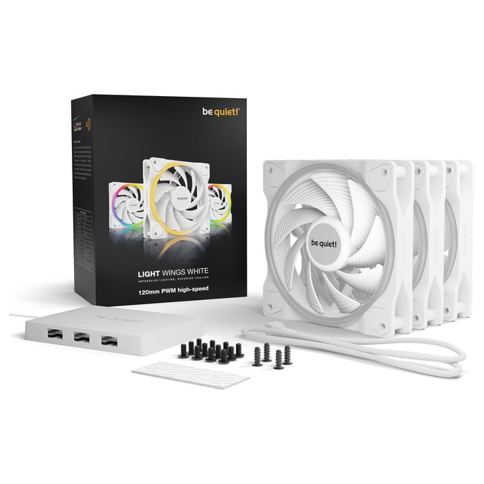be quiet! Light Wings White 120mm PWM High-Speed Triple-Pack
