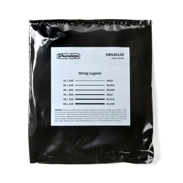 DUNLOP Juego Bajo Nickel 6 St. 30-130 Cuerdas para Bajo Eléctrico DUNLOP Juego Bajo Nickel 6 St. 30-130 Cuerdas para Bajo Eléctrico