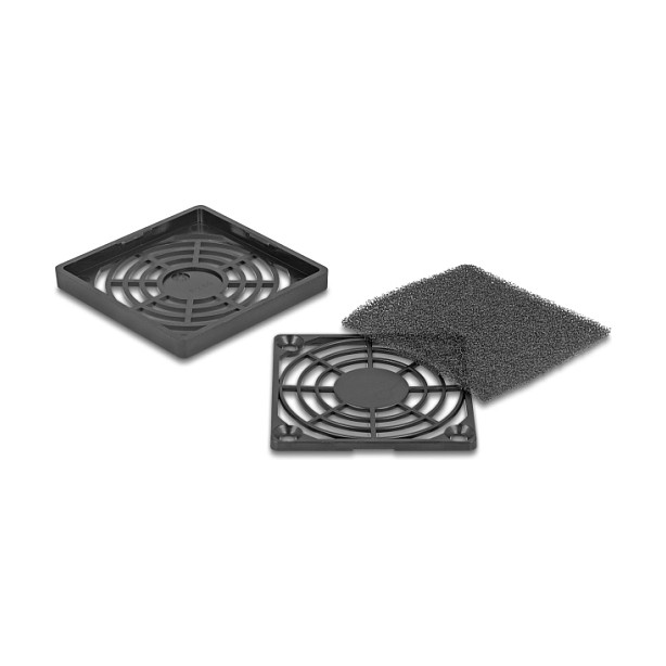 DeLOCK Rejilla de Ventilador con Filtro de Polvo 60 x 60 mm, ABS, Negro, para Ventilador de 6 cm