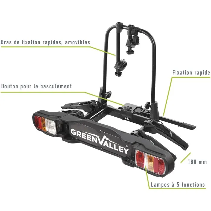 Green Valley Portabicicletas para coche de disco - Soporte para 2 bicicletas AAAQZ75695