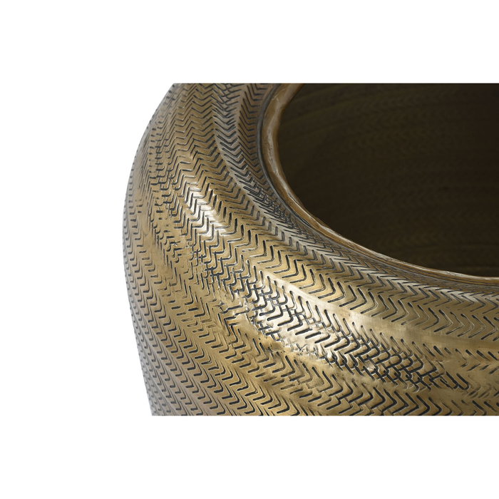 DKD Home Decor Set de 2 Maceteros de Aluminio Patinado Dorado Mundra DKD Home Decor Set de 2 Maceteros de Aluminio Patinado Dorado Mundra