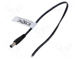 ESPE Cable de alimentación plano DC 5,5/2,1 negro 0,25m