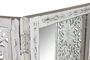 DKD Home Decor Biombo Blanco Mango Espejo 2 x 182 x 152 cm