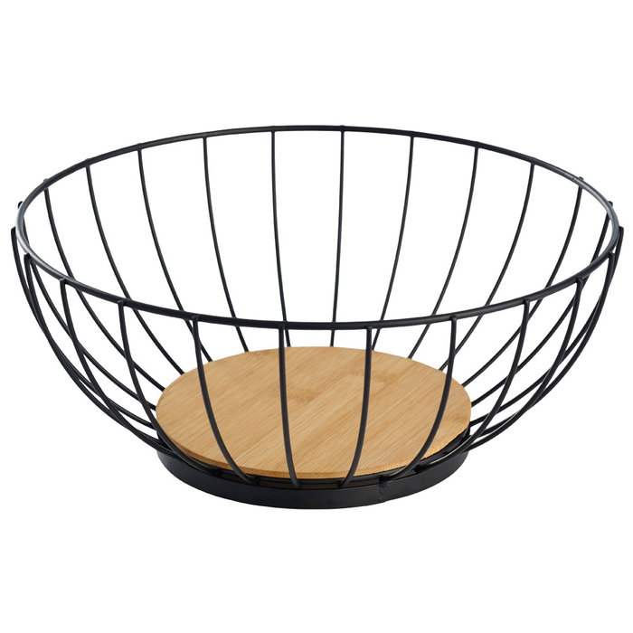 Day Cesta Panera Alambre Malla Metálica Base Bambú Diámetro 28 cm Alto 12 cm Day Cesta Panera Alambre Malla Metálica Base Bambú Diámetro 28 cm Alto 12 cm