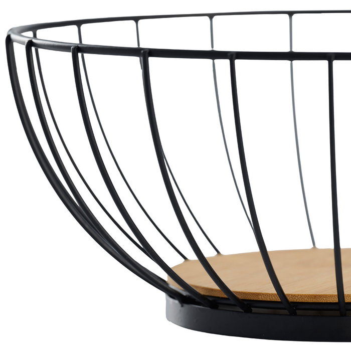 Day Cesta Panera Alambre Malla Metálica Base Bambú Diámetro 28 cm Alto 12 cm Day Cesta Panera Alambre Malla Metálica Base Bambú Diámetro 28 cm Alto 12 cm