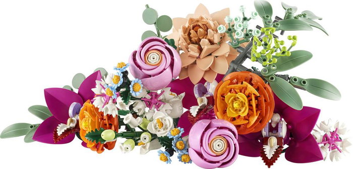 Lego Botanical Ramo de Flores Fantasía en Rosa 10342, 749 Piezas, Decoración Floral, Regalo para Amantes de la Naturaleza
