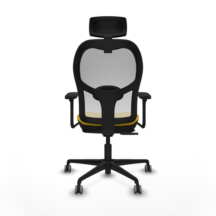 PIQUERAS Y CRESPO Silla de oficina Jorquera con mecanismo Sincro/Traslack, Amarillo y Blanco
