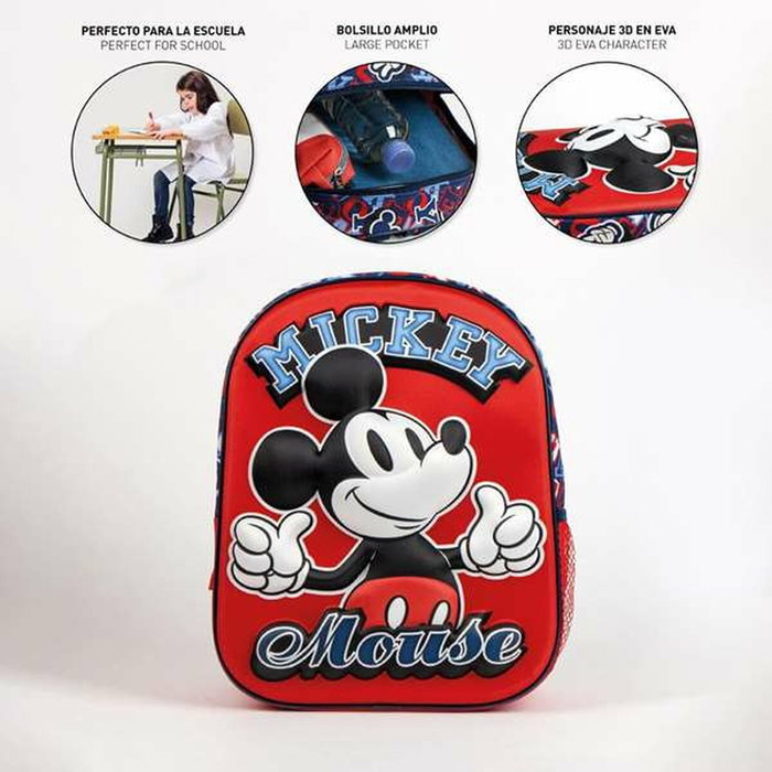 Cerdá Mochila Infantil 3D Mickey Disney Rojo