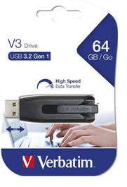 Verbatim V3 Store N Go Super Speed Pendrive 64GB USB 3.2 Retráctil Negro