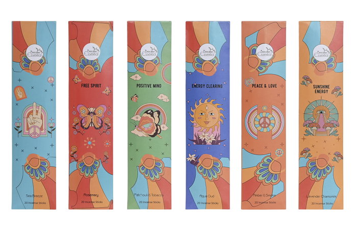 DKD Home Decor Set de 120 Varillas de Incienso Hippie Soul