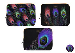 DKD Home Decor Funda para iPad Nylon y Poliéster Multicolor PEACOCK