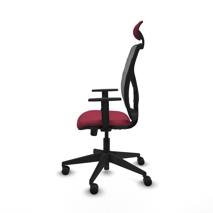 PIQUERAS Y CRESPO Silla de oficina Motilla Granate y Gris con Mecanismo Sincro PIQUERAS Y CRESPO Silla de oficina Motilla Granate y Gris con Mecanismo Sincro