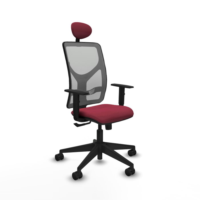 PIQUERAS Y CRESPO Silla de oficina Motilla Granate y Gris con Mecanismo Sincro PIQUERAS Y CRESPO Silla de oficina Motilla Granate y Gris con Mecanismo Sincro