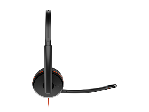 Poly Blackwire 3220 Auriculares Estéreo USB-C Negro con Adaptador USB-C a A