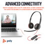 Poly Blackwire 3220 Auriculares Estéreo USB-C Negro + Adaptador USB-C/A