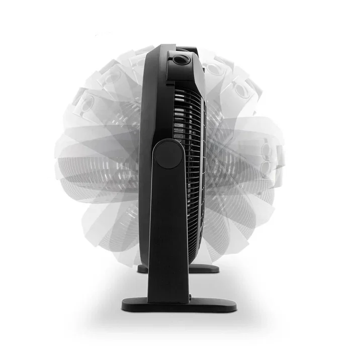 Haeger FF-020.007A Ventilador de Pie Industrial, Negro, 50 cm, 3 Velocidades, Caudal 82.9 m³/h, Ángulo 0-180°, 230V