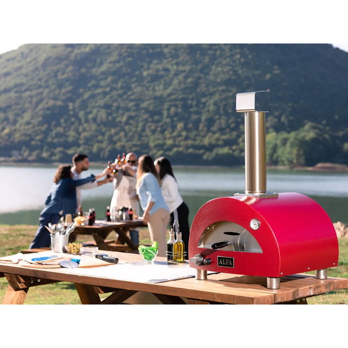 Alfa Forni Línea Moderna Horno de Pizza Portátil Rojo Antiguo Alfa Forni Línea Moderna Horno de Pizza Portátil Rojo Antiguo