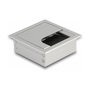 DeLOCK Pasacables para Mesa con Cepillo 80 x 80 x 28 mm Plata - Kit Montaje en Aluminio para Escritorio