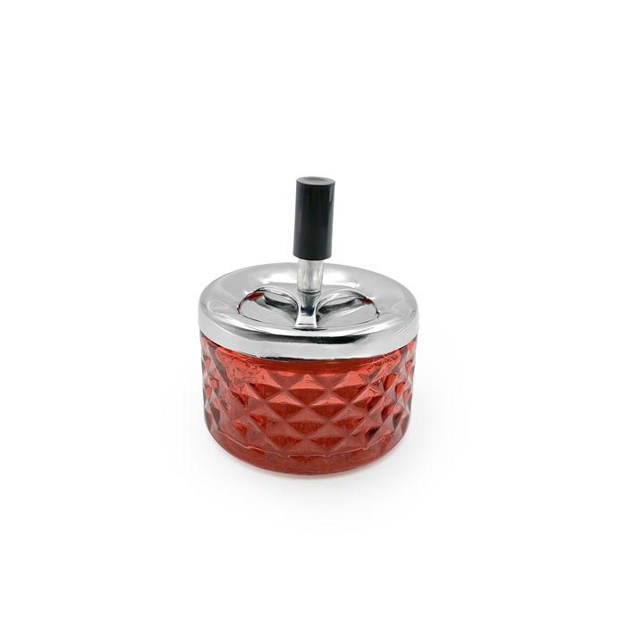 Confortime Cenicero de Vidrio con Sistema Push, Dimensiones 9.5 x 11.5 cm (24 Unidades)