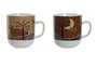 DKD Home Decor Taza Estilo Boho Terracota Beige Porcelana Apto Microondas y Lavavajillas 380ml Pack 6 Unidades 8.5 x 10 x 12 cm