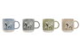 DKD Home Decor Set de Tazas de Porcelana Margaritas 365ml Surtido