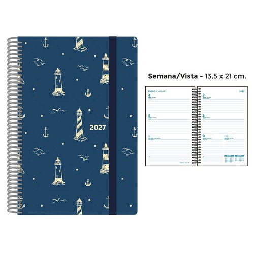 SENFORT Agenda Anual 2027 Decorada con Espiral y Tapa PP SENFORT Agenda Anual 2027 Decorada con Espiral y Tapa PP