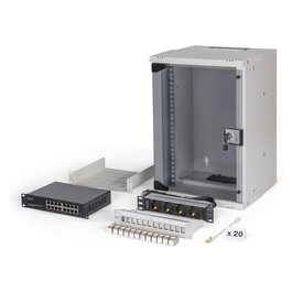 Digitus Bastidor de Pared Rack 9U para Red SOHO Pro, 10 Pulgadas (254 mm), Gris Acero, Capacidad 60 kg, Puerta Frontal de Cristal, Conjunto Incluye Bloqueo y Rieles, Ref: DN-90013?