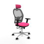 PIQUERAS Y CRESPO Silla de oficina Jorquera Rosa y Gris con mecanismo Sincro/Traslack