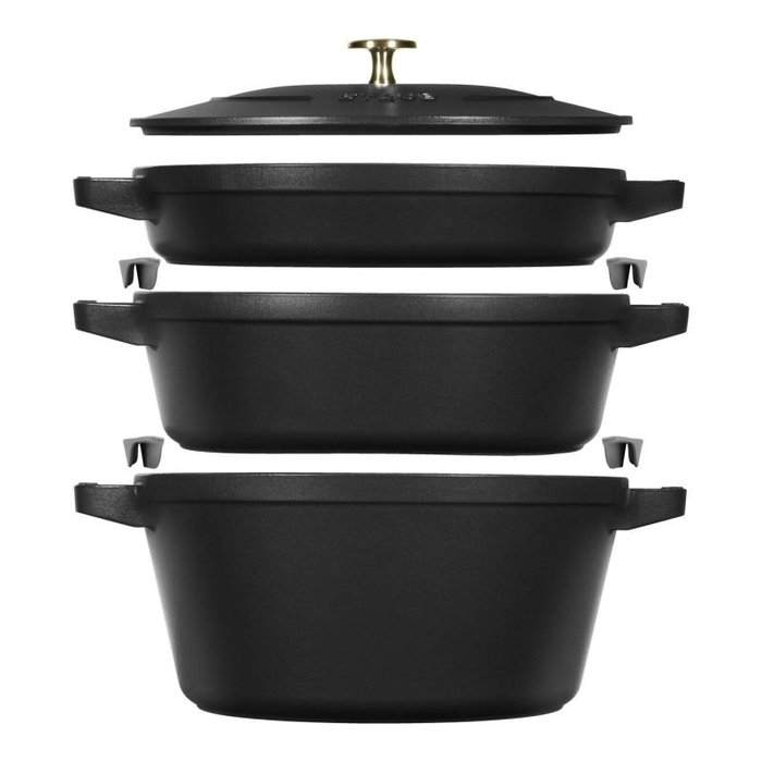 Zwilling Staub Roaster La Cocotte Set 3pcs Negro Zwilling Staub Roaster La Cocotte Set 3pcs Negro