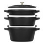 Zwilling Staub Roaster La Cocotte Set de 3 piezas negro