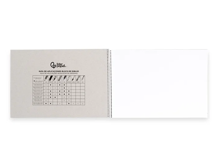 Liderpapel Bloc Dibujo Artístico Espiral 230x325mm 20 Hojas 180g/m² Sin Recuadro Perforado