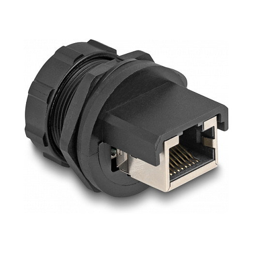 DeLOCK Acoplador RJ45 Cat.6A con tapa protectora IP67 negro DeLOCK Acoplador RJ45 Cat.6A con tapa protectora IP67 negro