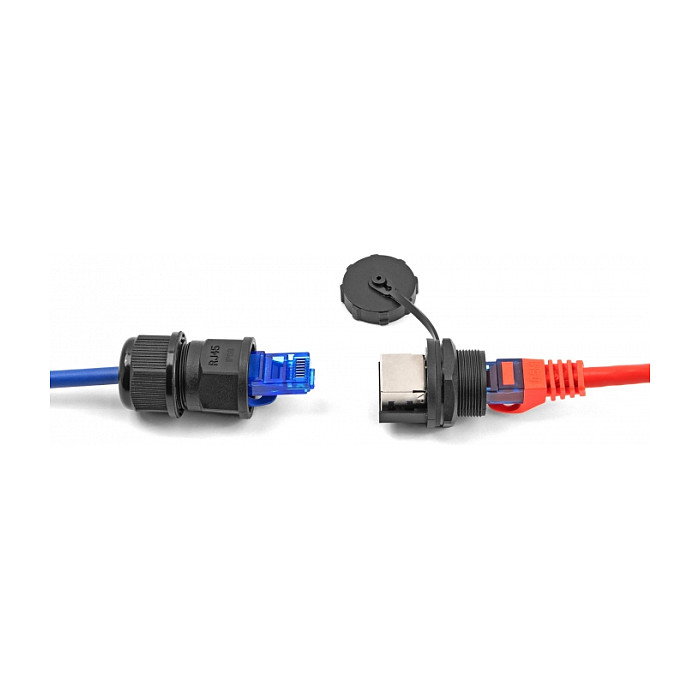 DeLOCK Acoplador RJ45 Cat.6A con tapa protectora IP67 negro DeLOCK Acoplador RJ45 Cat.6A con tapa protectora IP67 negro