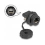DeLOCK Acoplador RJ45 Cat.6A con tapa protectora IP67 negro