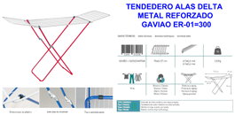 Tendedero Alas Delta Metal Reforzado Gaviao ER-01 (Caja de 2)