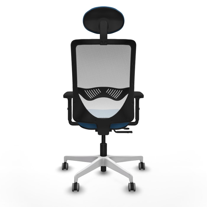 PIQUERAS Y CRESPO Silla de oficina Zulema con mecanismo Sincro/Traslack, Azul claro y Blanco