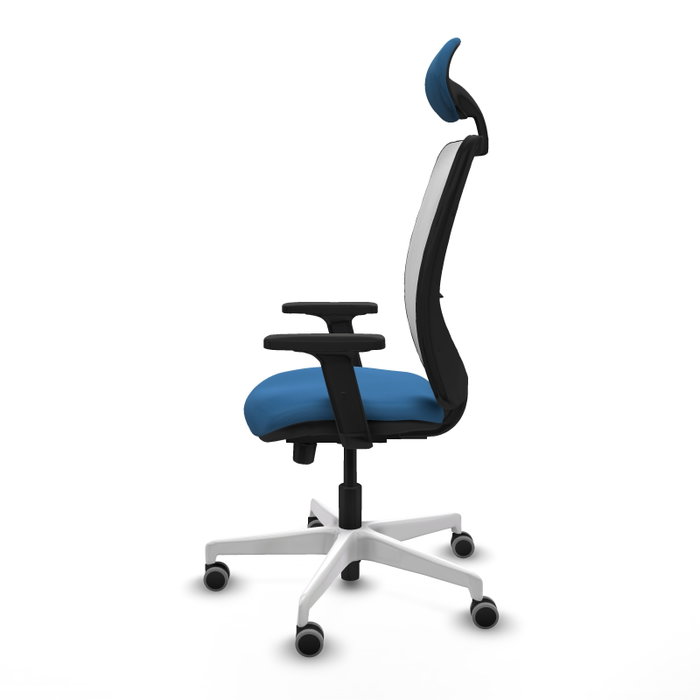 PIQUERAS Y CRESPO Silla de oficina Zulema con mecanismo Sincro/Traslack, Azul claro y Blanco