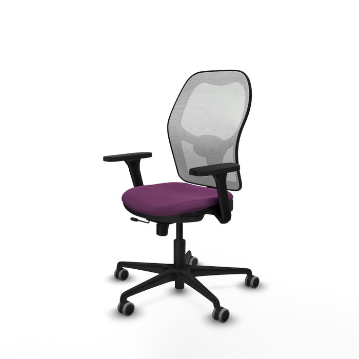 PIQUERAS Y CRESPO Silla de oficina Jorquera con mecanismo Sincro/Traslack, Morado y Blanco