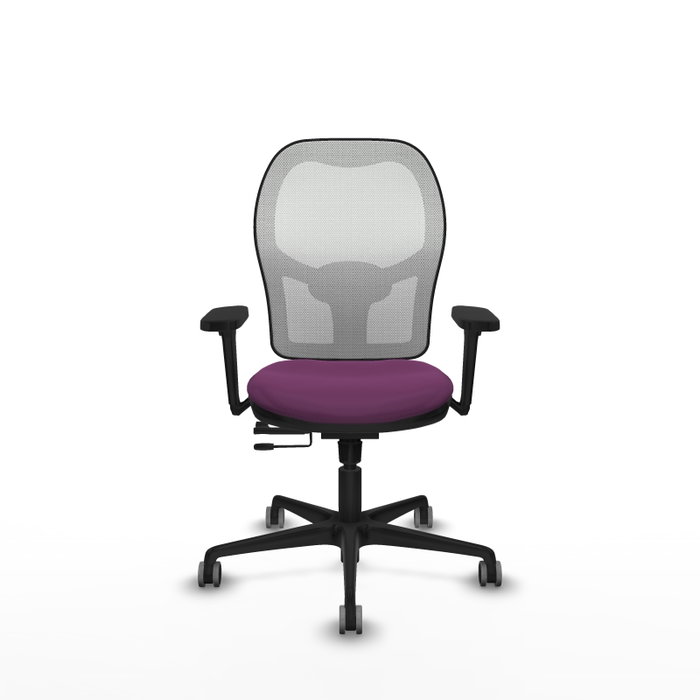 PIQUERAS Y CRESPO Silla de oficina Jorquera con mecanismo Sincro/Traslack, Morado y Blanco