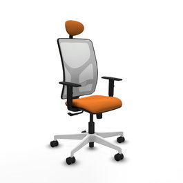 PIQUERAS Y CRESPO Silla de oficina Motilla Naranja y Blanco