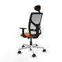 PIQUERAS Y CRESPO Silla de oficina Motilla Naranja y Blanco