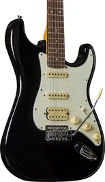 Eko Guitarra Eléctrica Starter ST350 Tipo Strat HSS Vintage Negra 6 Cuerdas 22 Trastes Acabado Brillante